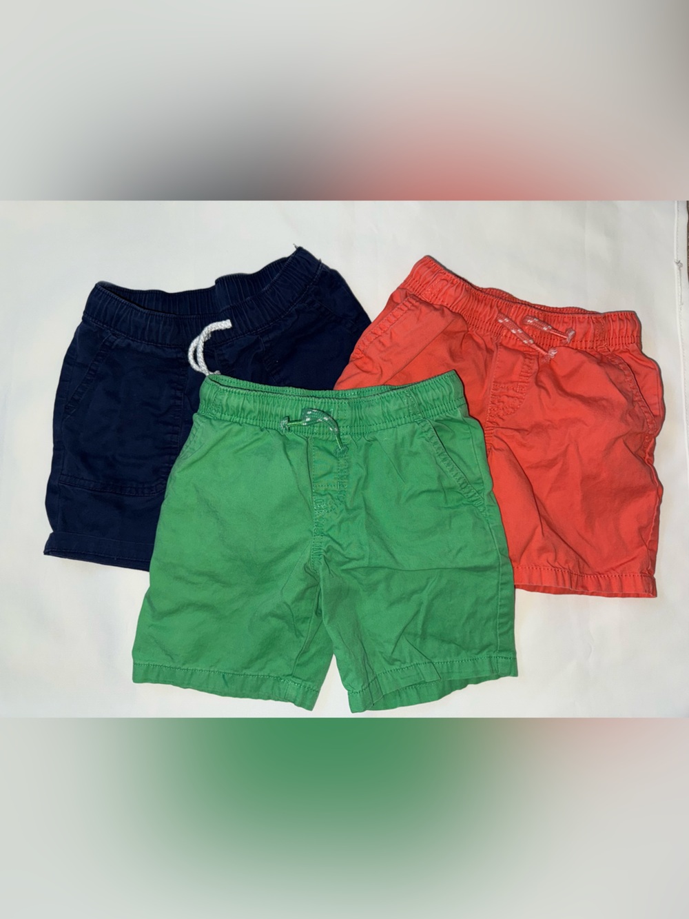 Cat & Jack Three-Pack Boys Shorts in Navy, Green & Coral